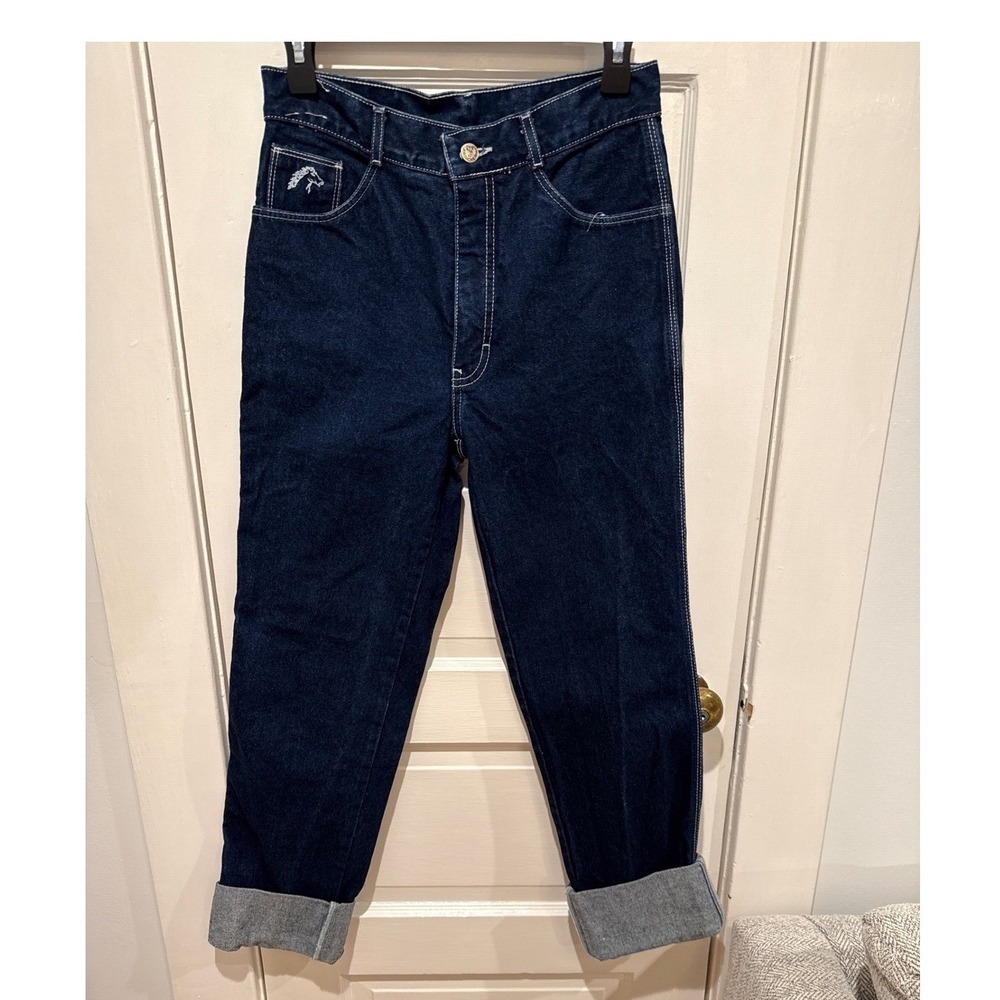 Vintage Jordache Womens Jeans Dark Wash High‎ Rise Straight Leg 28" waist